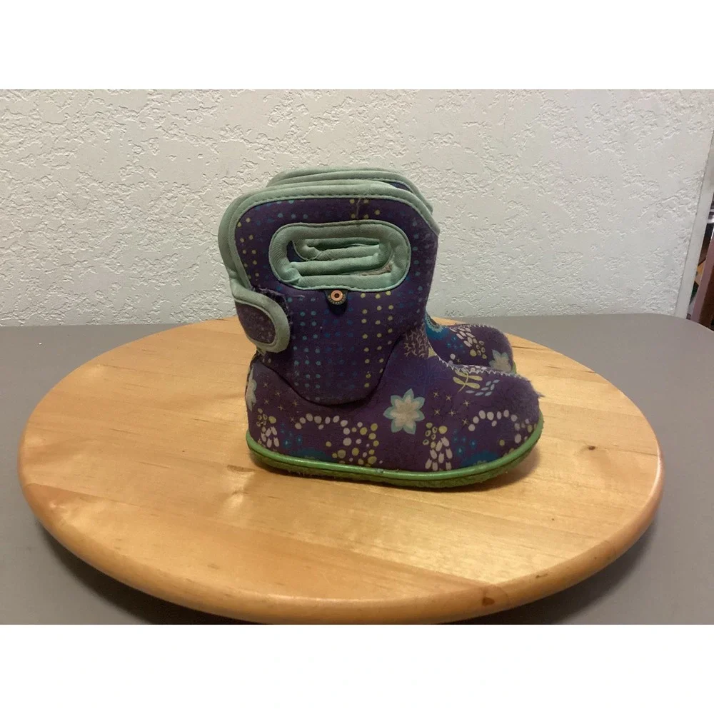 Bogs Baby Waterproof Insulated Winter Boots Purple Floral Toddler Size 6‎ Kids